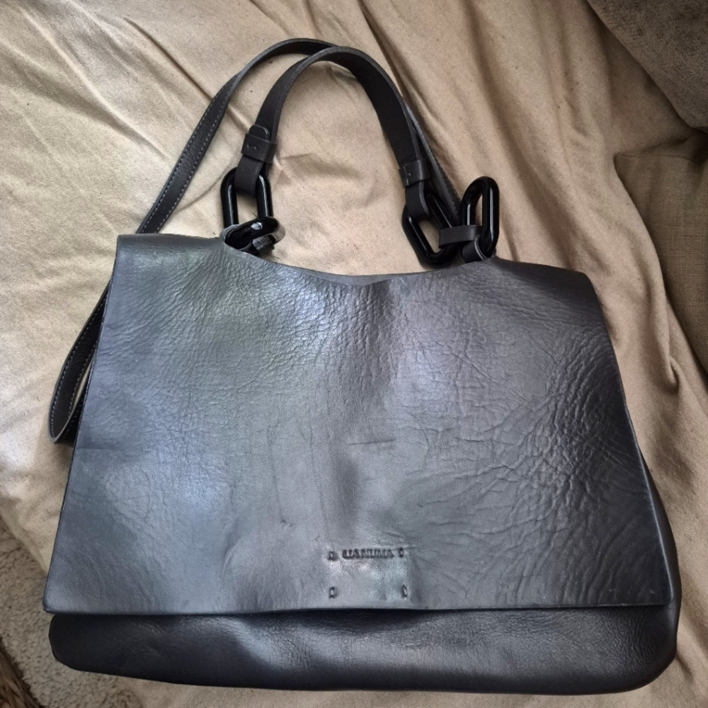 Lia Numa Grey Leather Shoulderbag